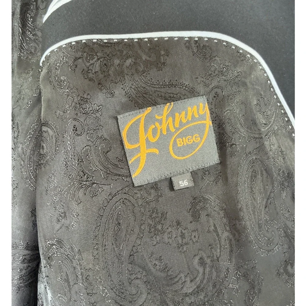 Johnny Bigg Blazer Men 56 Black Two-Button Paisley Lining Big and Tall J221SJ208
